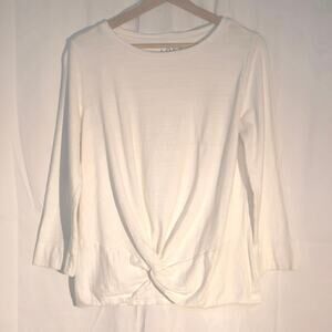 Loft Front Gather T Shirt White Size M